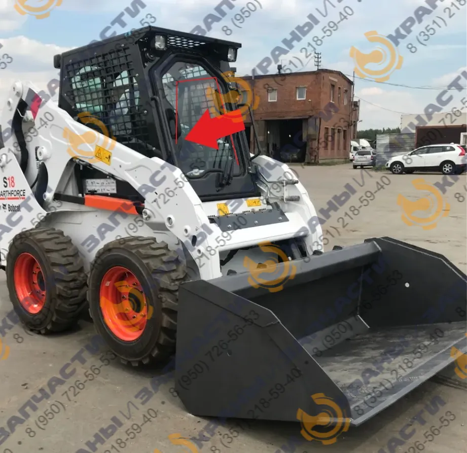 Стекло 7003481 левое боковое Bobcat Earthforce S18, S16 закаленное