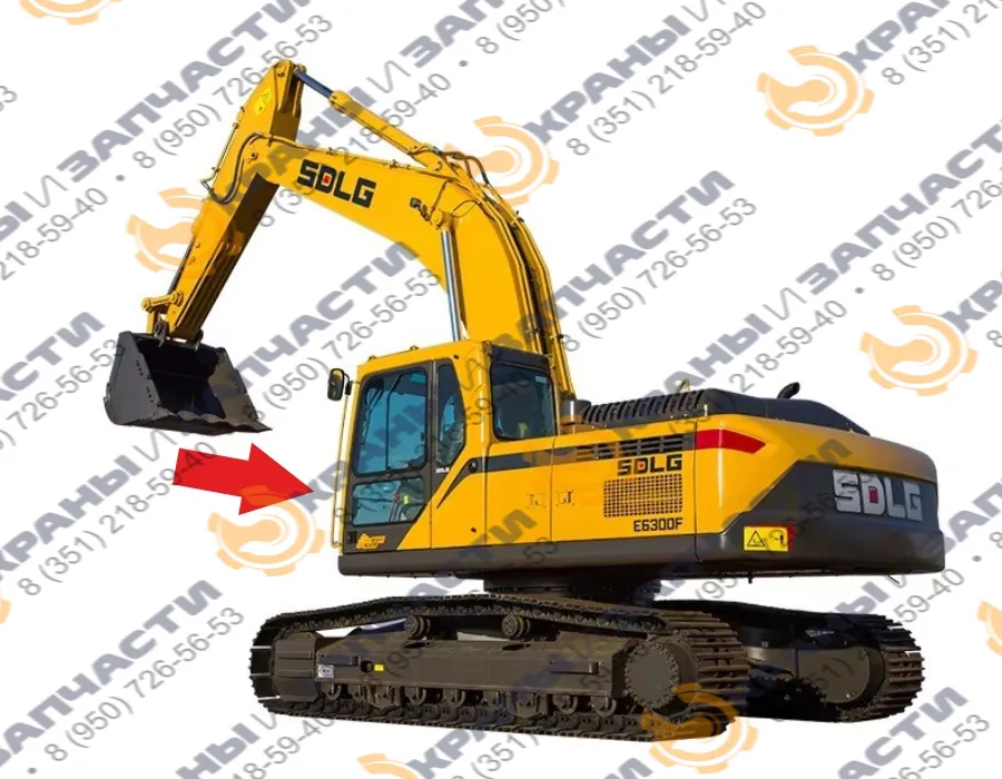 Стекло форточки ближе к лобовому на  SDLG 6300 закалённое 