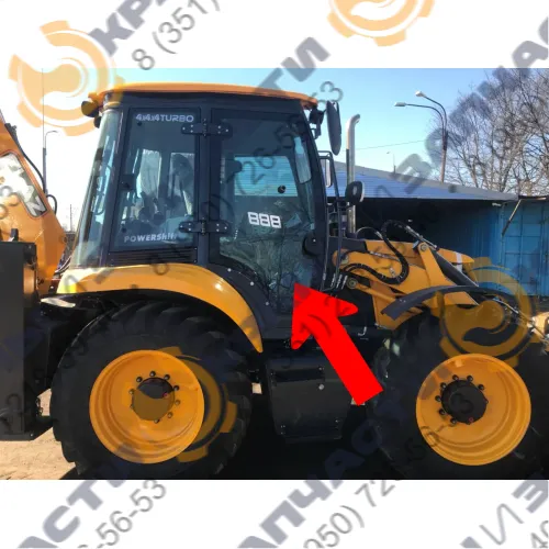 Стекло двери правое экскаватора / фронтального погрузчика Елаз С70М71 ELAZ-BL 888 (6мм, зелёное) 1542х872