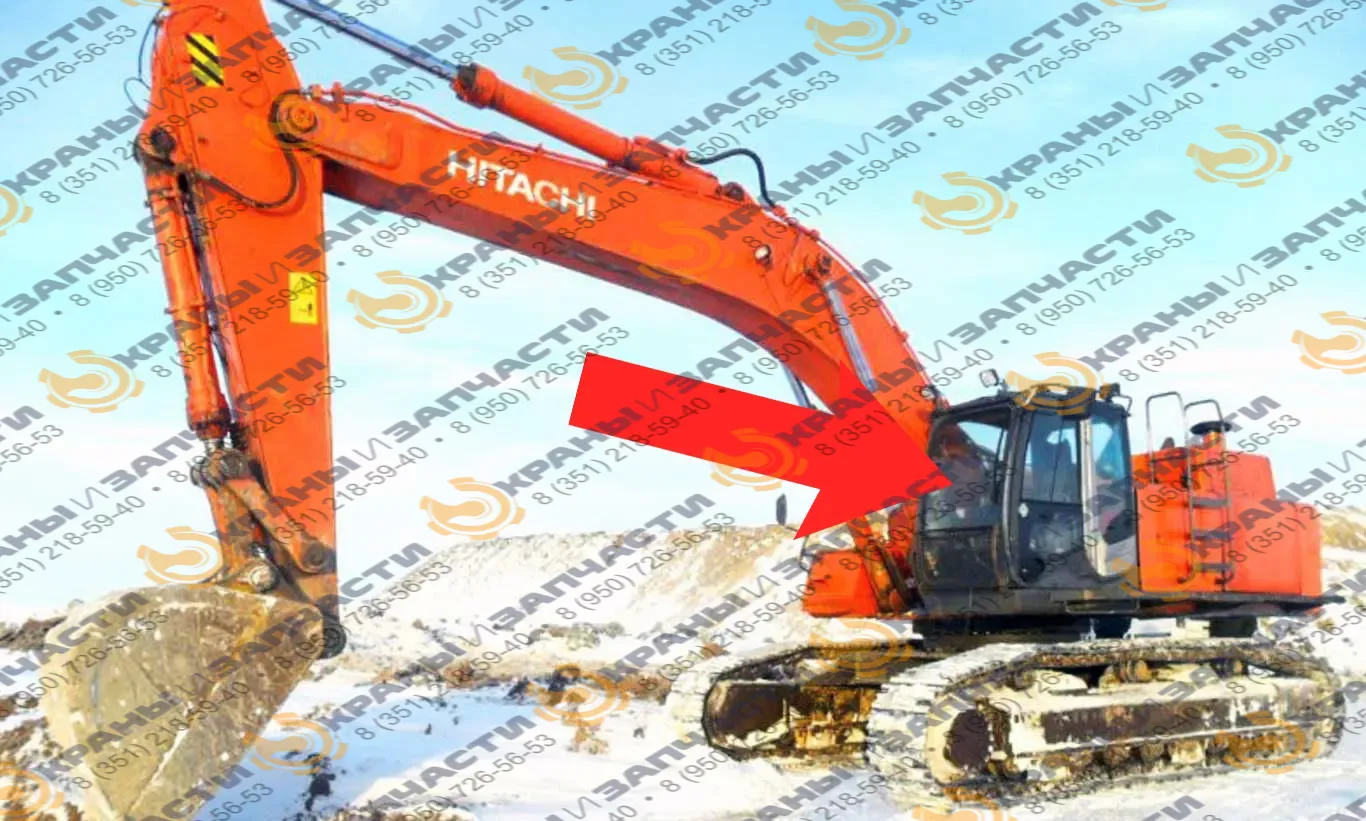 Стекло лобовое (триплекс) 4668645LHE для экскаватора Hitachi ZX450-3