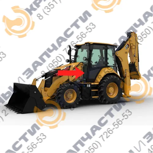 Стекло лобовое нижнее левое (закаленное) для экскаватора-погрузчика Caterpillar 428d, 432d