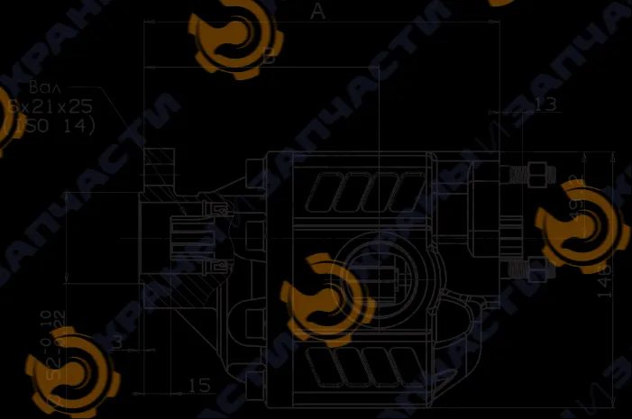 Шестеренный насос NPH-61 UNI TANDEM SX OMFB - чертеж 2