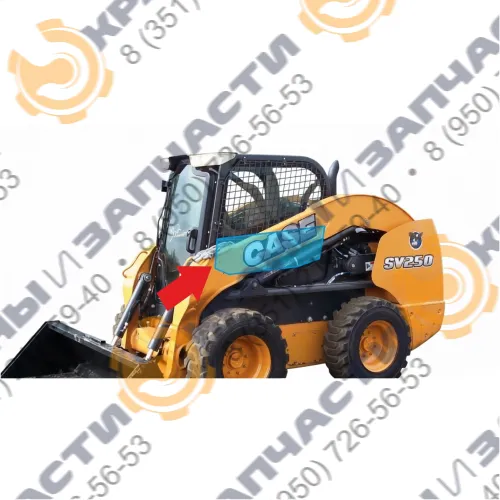 Стекло боковое мини-погрузчика нижнее Case SV250V, SV250C, SV185V, SV185С, 2037740, левое/правое (закаленное)