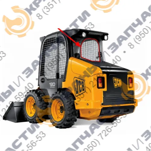 Стекло кузовное заднее левое закаленное мини-погрузчика JCB 1110Т, Robot 160, 180, 190, 220