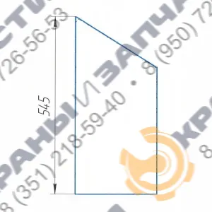 Стекло кабины полукозлового крана КПС триплекс 545 мм.