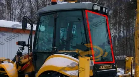Стекло заднее с отверстиями (закаленное) 85801632 для экскаватора-погрузчика New Holland LB115