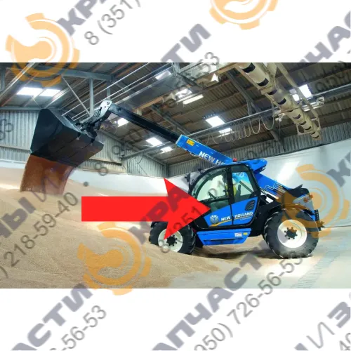 Стекло дверное нижнее (закаленное) для погрузчика телескопического New Holland LM1330, LM1333, LM1340, LM1343, LM1345, LM1440, LM1443, LM1445, LM1740, LM1745, LM5040, LM5060, LM5080, LM732