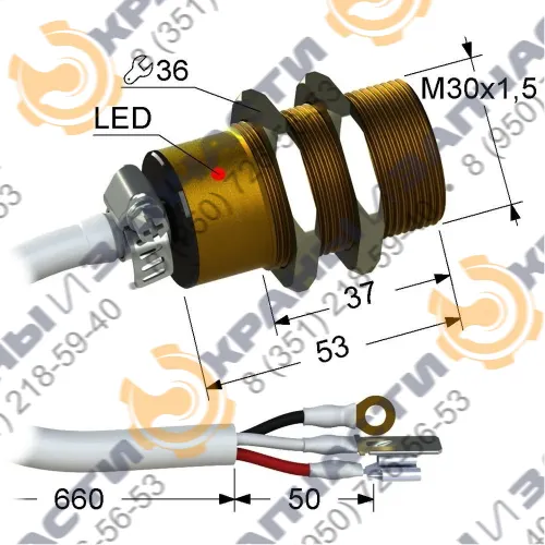 Индуктивный датчик PS2A-30M53-10B31-ZN-Y05 / ВБ2А1.30М.53.10.3.1.Z.1 