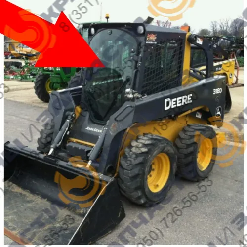 Стекло лобовое T312628 1158х812 11 отверстий John Deere 312GR, 314G, 316GR, 318G, 320G, 324G, 328D