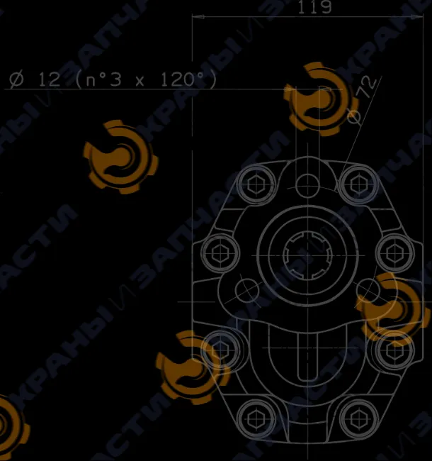Шестеренный насос NPH-61 UNI DX OMFB - чертеж 3