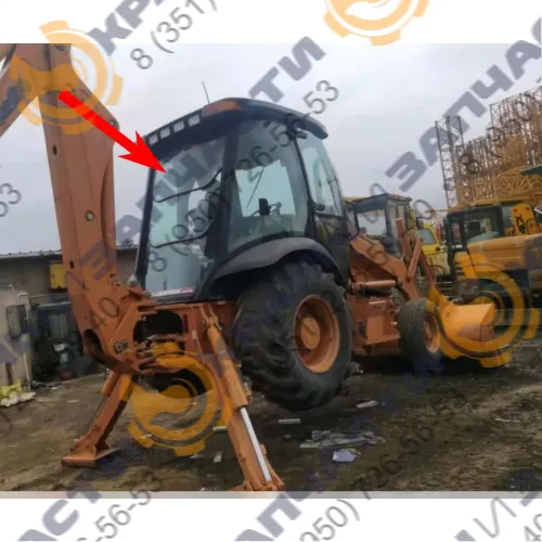 Стекло заднее верхнее (закаленное) для экскаватора-погрузчика Case 580M