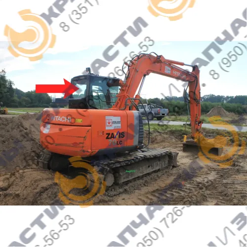 Стекло заднее (закаленное) 4457180LHE для экскаватора Hitachi Zaxis ZX70, 75lc