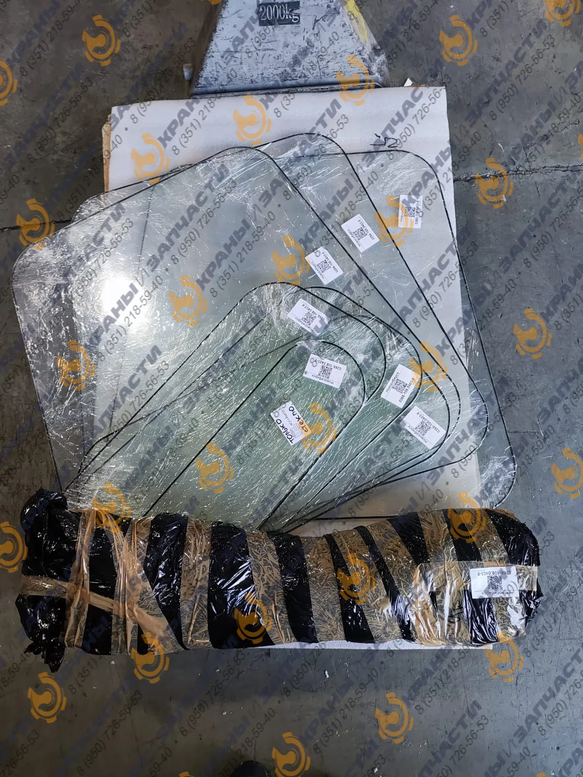 Комплект стекол кабины крана козлового ККС-10, КК-12,5