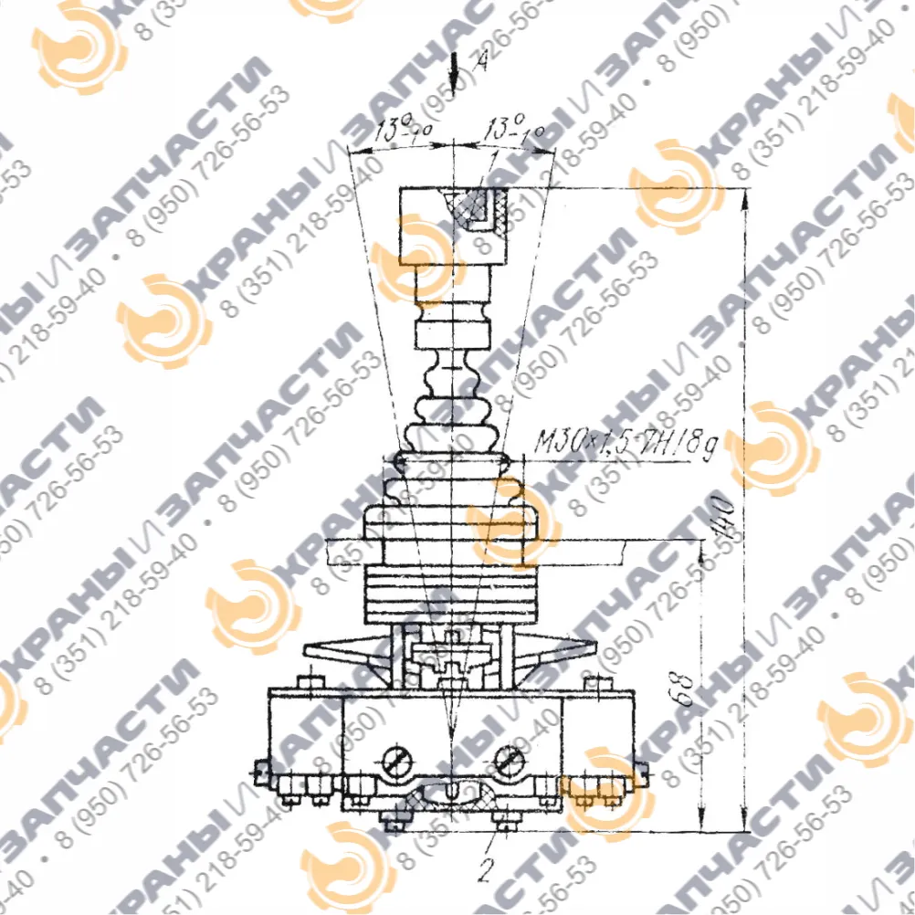 Переключатель крестовой (крестовый) ПК12-21Д-822-54 УХЛ3 380В/50Гц 10А IP54 - чертеж 1