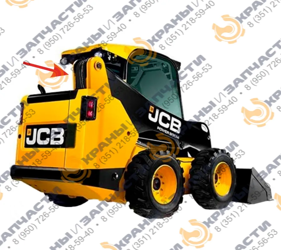 Стекло дверное левое с вырезом 500 мм JCB EcoRobot 155/255/260