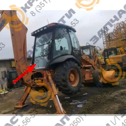 Стекло заднее нижнее (закаленное) для экскаватора-погрузчика Case 580M