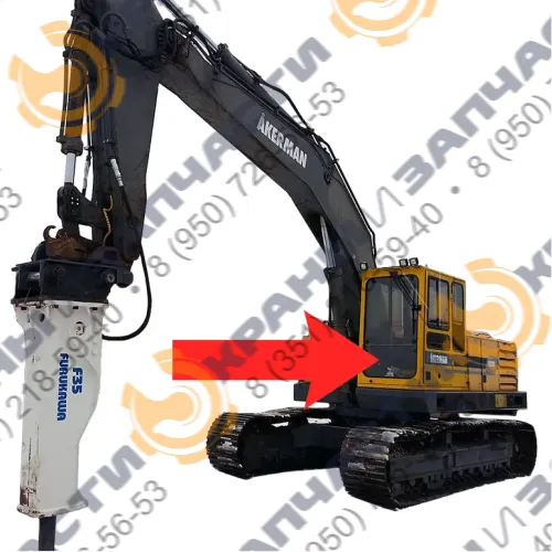 Стекло лобовое нижнее (триплекс) VOE14243512 для экскаватора Akerman EC200