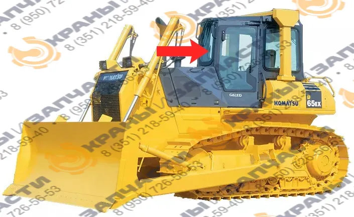 Стекло лобовое (закаленное) для бульдозера Komatsu D65E-12