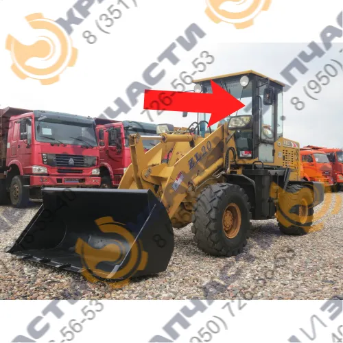 Стекло лобовое левое (закаленное) для погрузчика фронтального Shanlin ZL20