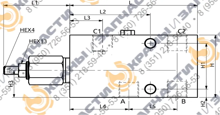 Односторонний балансировочный клапан A060400.20.00 HBS - чертеж 1
