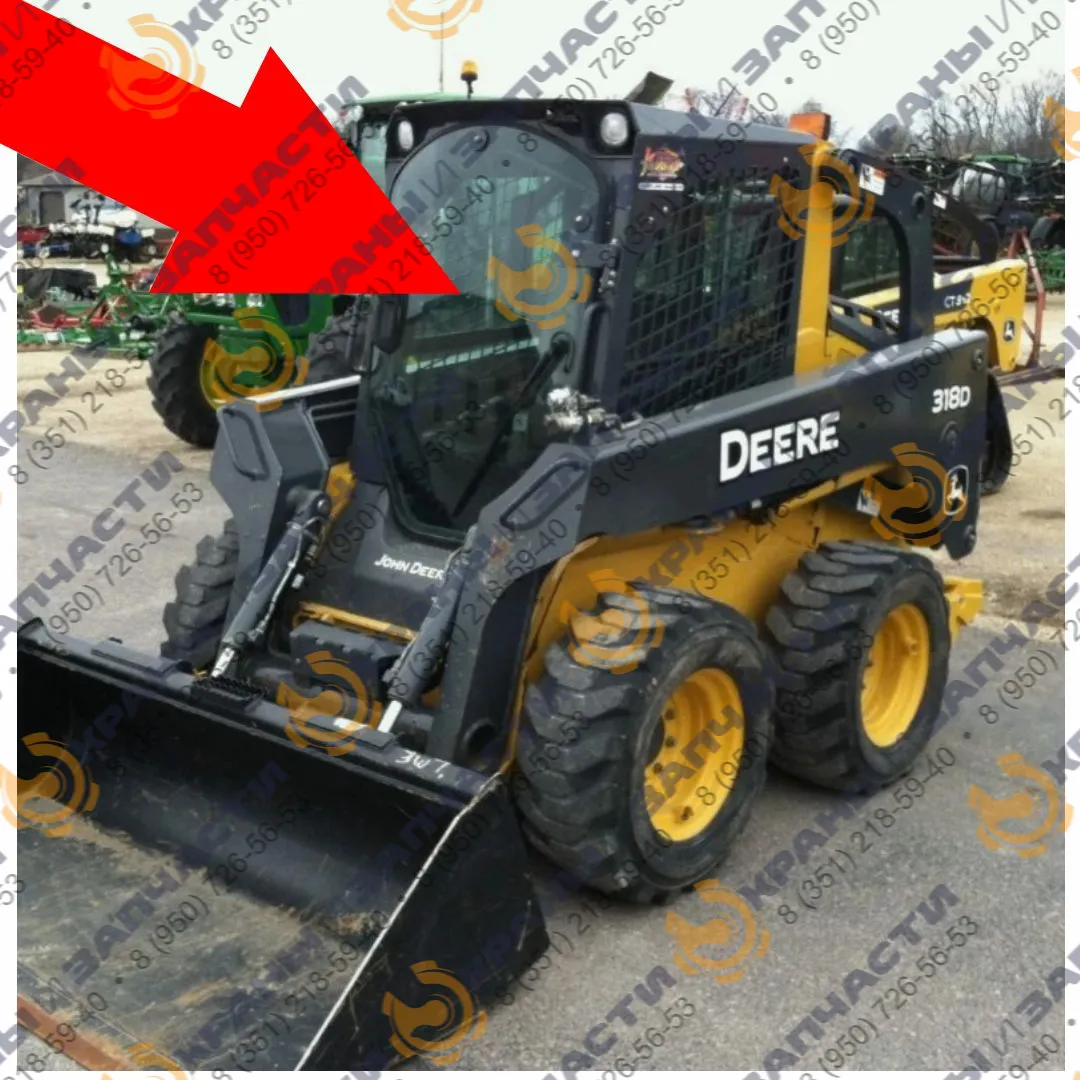 Стекло лобовое T312628 1158х812 11 отверстий John Deere 312GR, 314G, 316GR, 318G, 320G, 324G, 328D
