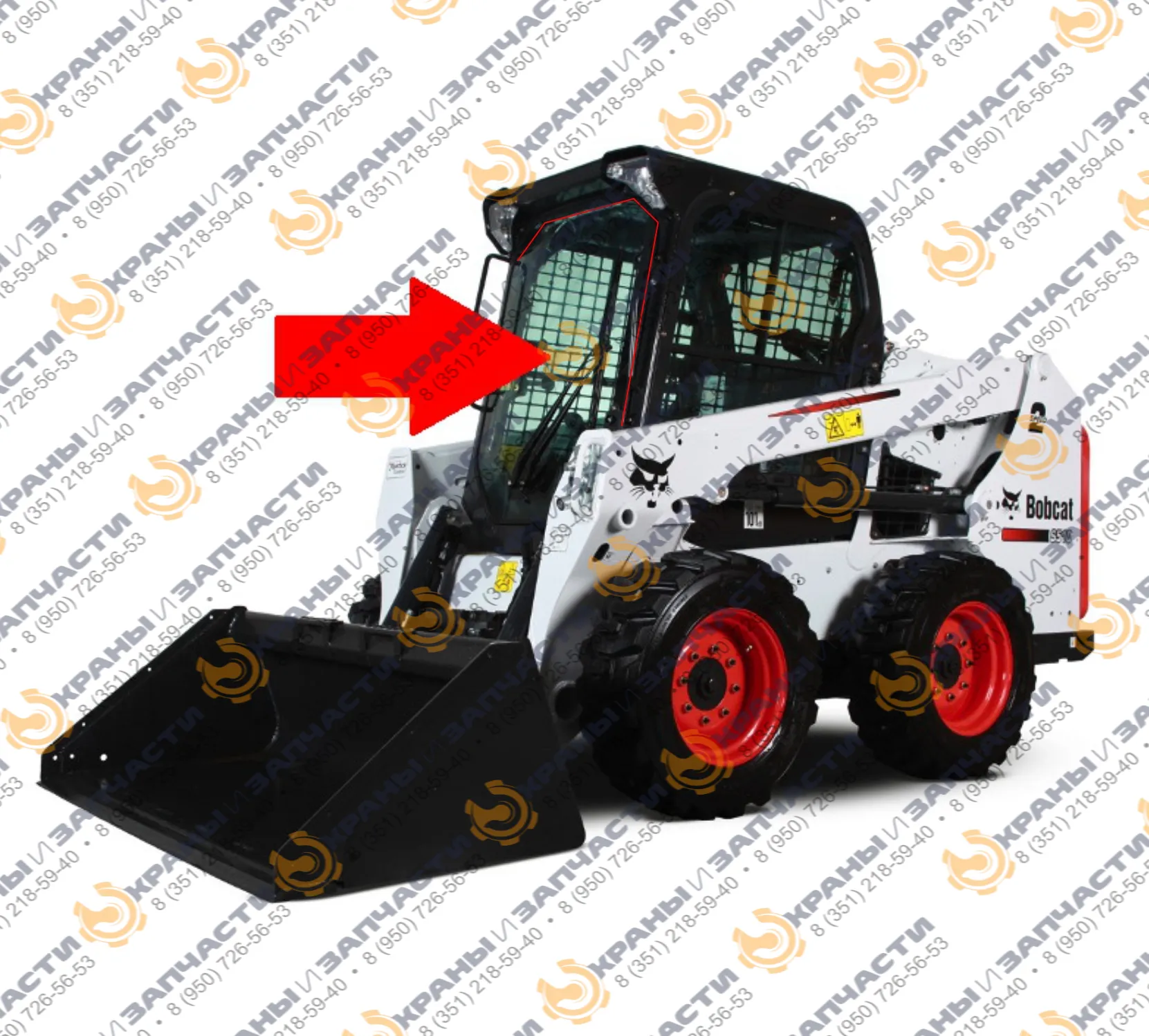 Стекло лобовое  для погрузчиков Bobcat S/T 450-870