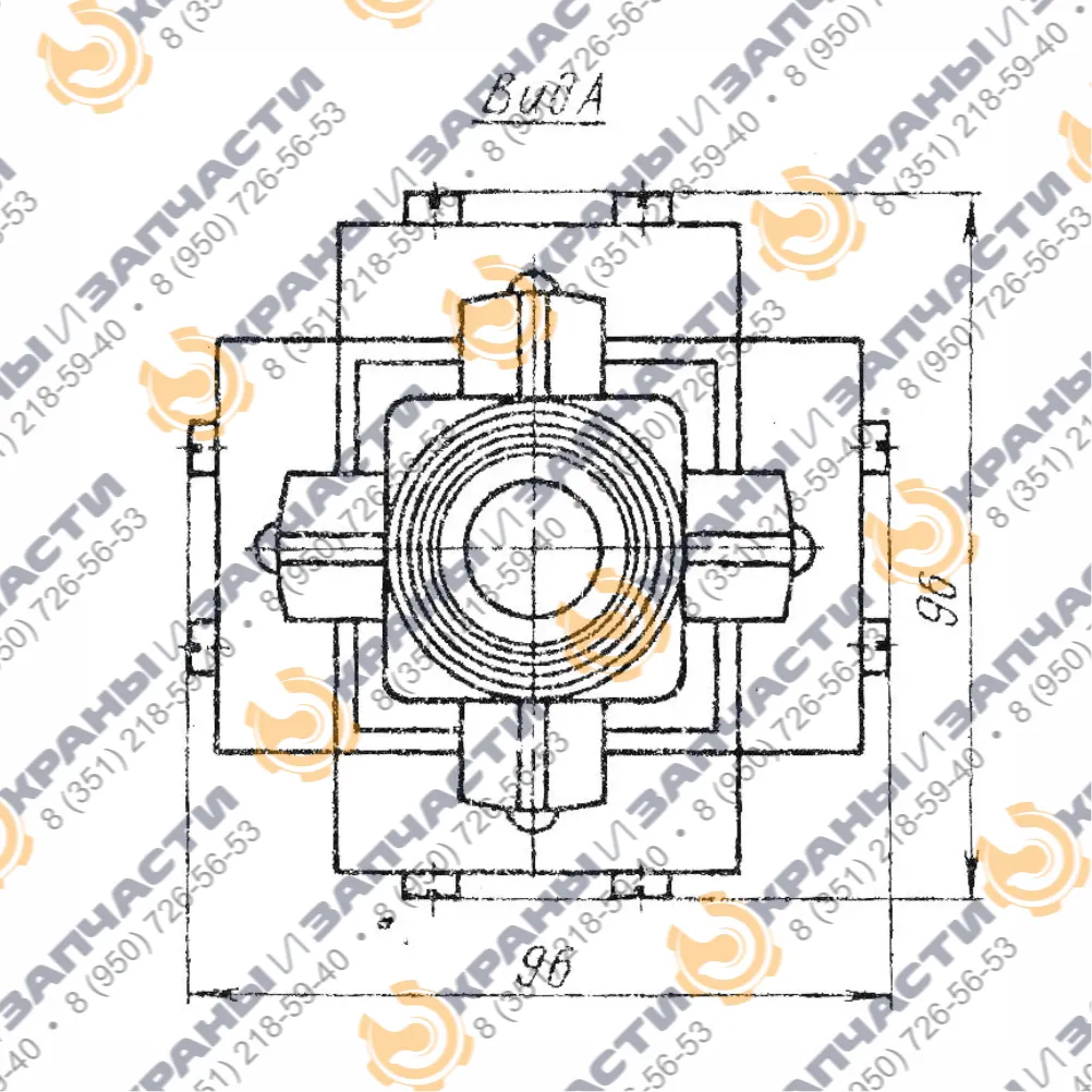 Переключатель крестовой (крестовый) ПК12-21Д-822-54 УХЛ3 380В/50Гц 10А IP54 - чертеж 2