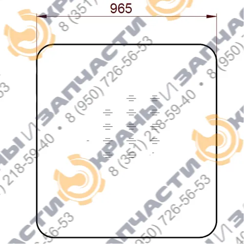 Стекло переднее 014.30-00.00.00.007 (965x1035) кабины мостового крана Уралкран