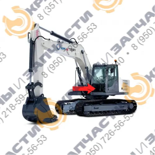Стекло лобовое нижнее (закаленное) для экскаватора Terex TX210LC