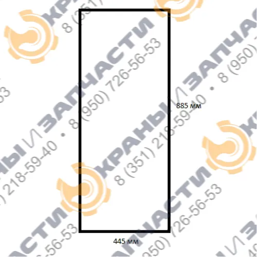 Стекло кабины башенного крана КБ-572 (лесопогрузчика) 885х445мм