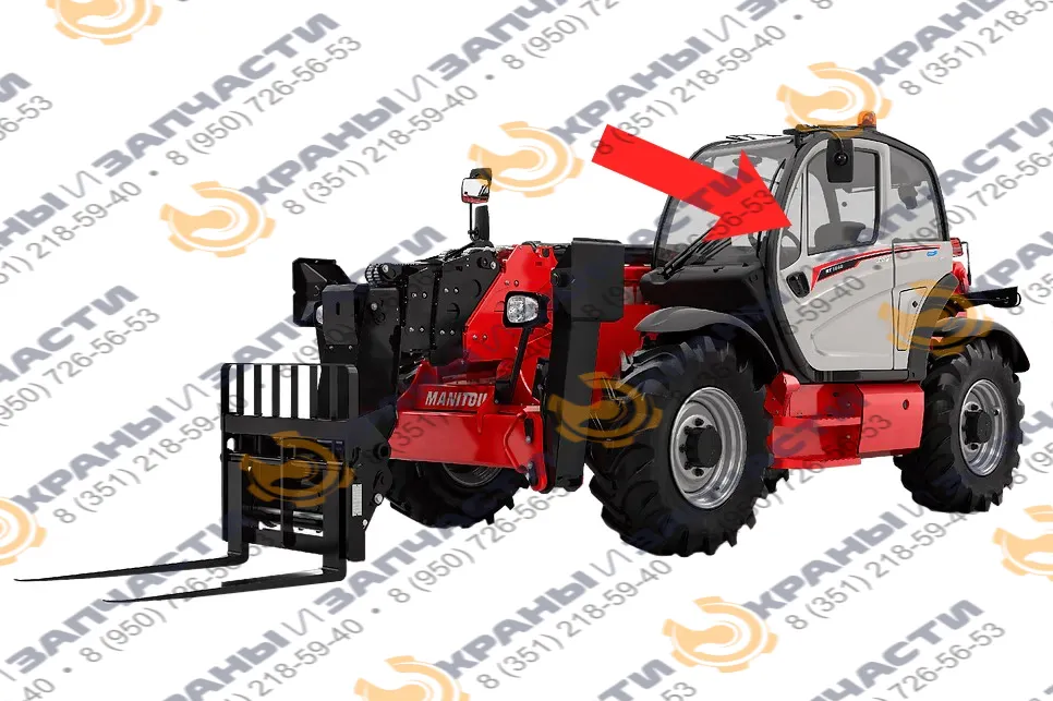 Стекло кузовное левое (закаленное) для погрузчика телескопического Manitou MT1840