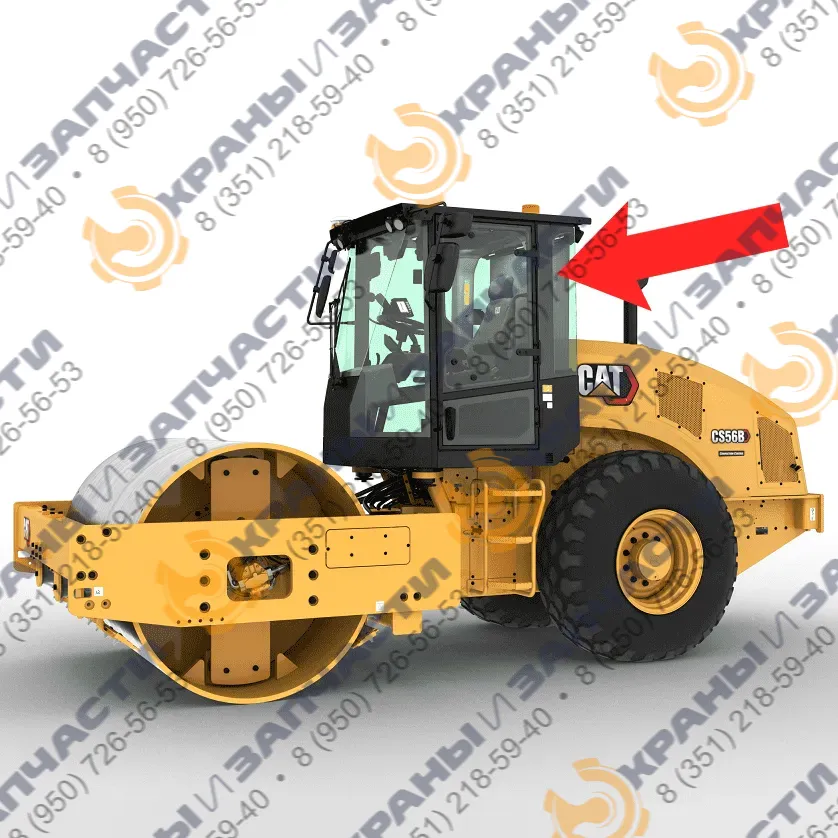 Стекло заднее левое (закаленное) для катка Caterpillar CS56