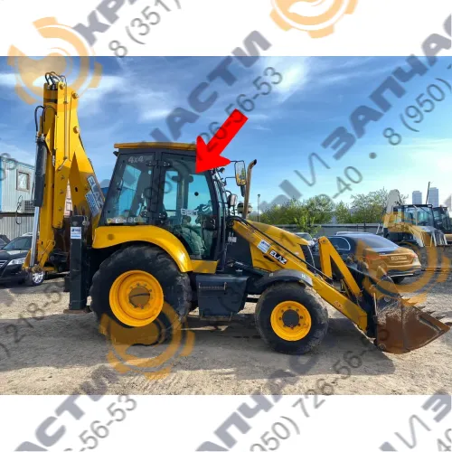Стекло двери правое экскаватора / фронтального погрузчика Елаз  204970250 ELAZ-BL 880 (6мм, зелёное) 1500х902