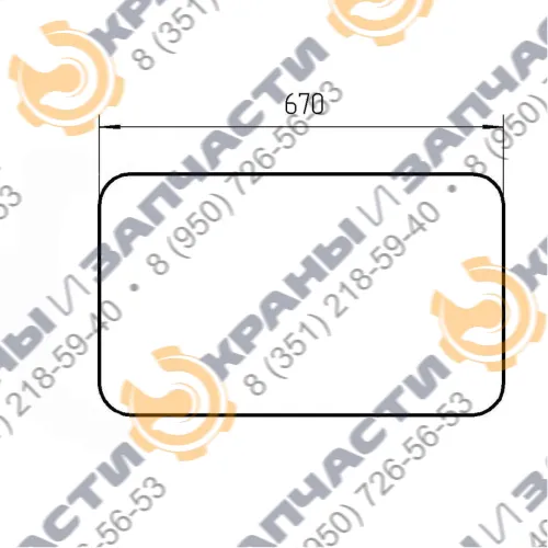 Стекло люка У.7810.5.604 (670х400) для автокрана Челябинец КС-45721, КС-55730