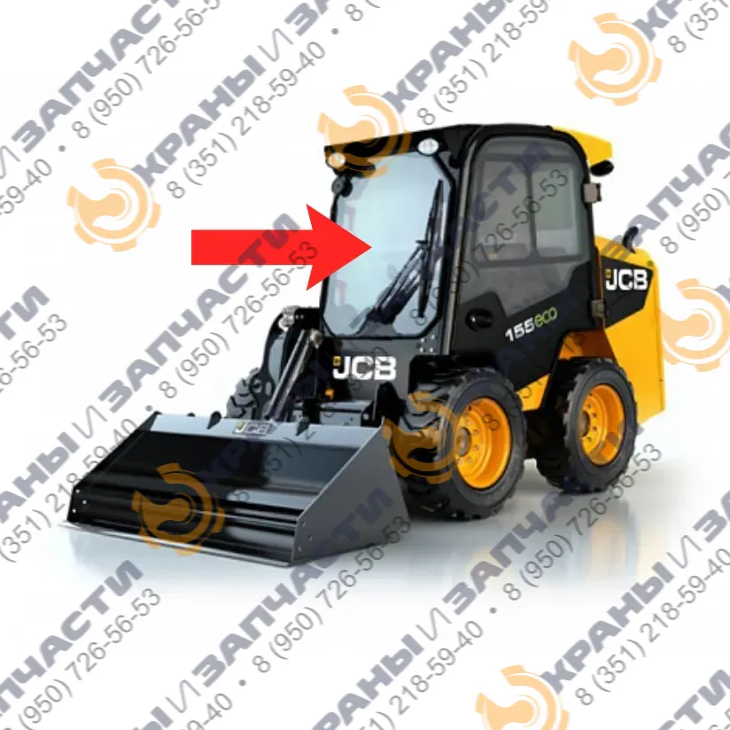Стекло лобовое (закаленное) 332/X5157 для мини-погрузчика JCB EcoRobot 155, 255, 260