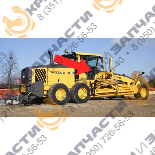 Стекло дверное нижнее правое (закаленное) для автогрейдера Volvo G976