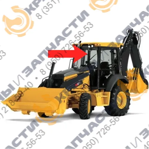 Стекло лобовое верхние (триплекс) для экскаватора-погрузчика John Deere 325J
