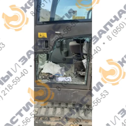 Стекло дверное нижнее левое ( закаленное) для экскаватора Sdlg LG6210E, LG6250E