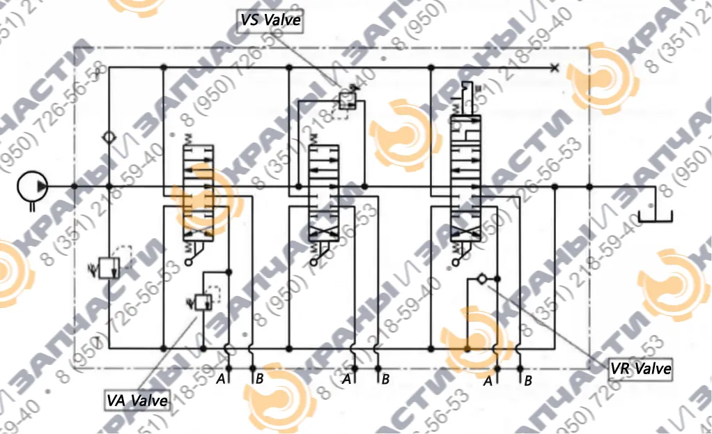 Гидрораспределитель VDM07/DDDDD/U4G 620203740 Salami - чертеж 1
