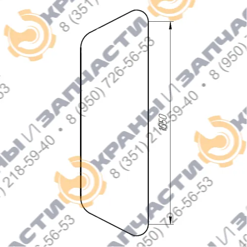 Стекло нижнее триплекс 5мм (1050x779) кабины башенного крана КБ-578