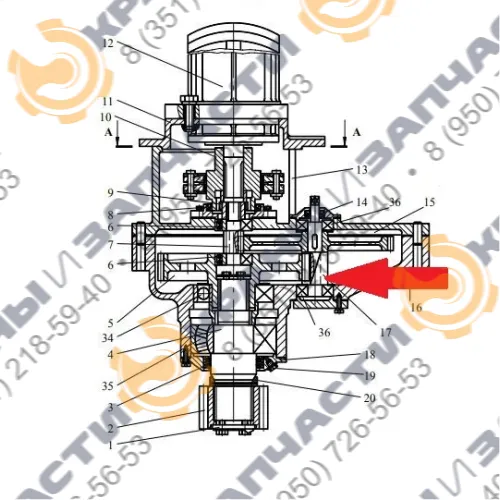 Вал-шестерня КС-2574.28.219 редуктора поворота Галичанин Клинцы