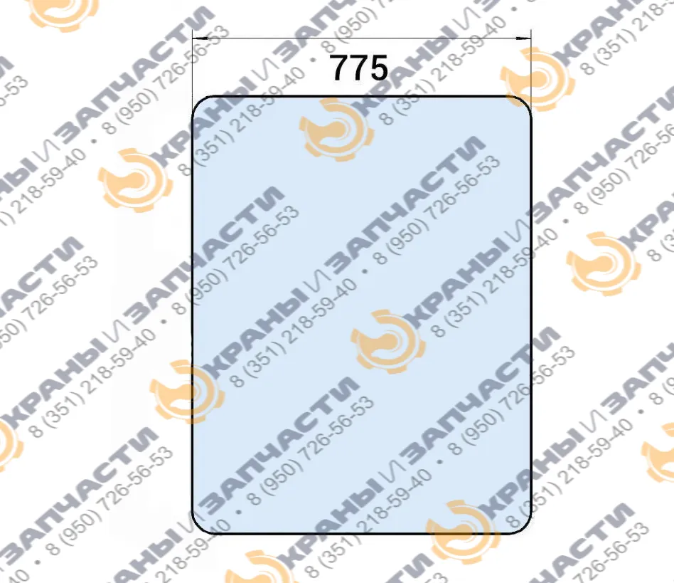Стекло лобовое (1000х775) К7820.00.001 для автокранов Углич (Угличмаш)
