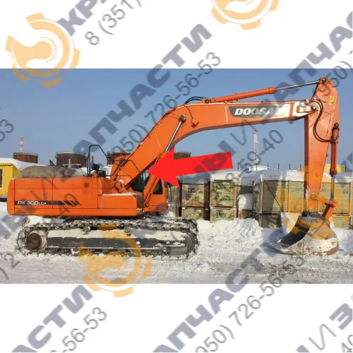 Стекло правое кузовное возле стрелы (закаленное) 903-00072A 500119-00159 для экскаватора Doosan DX300LCA