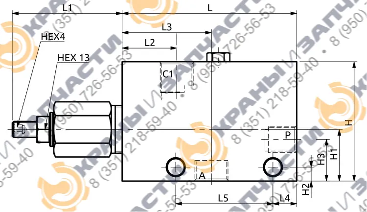 Односторонний балансировочный клапан  A060300.02.00 HBS - чертеж 2