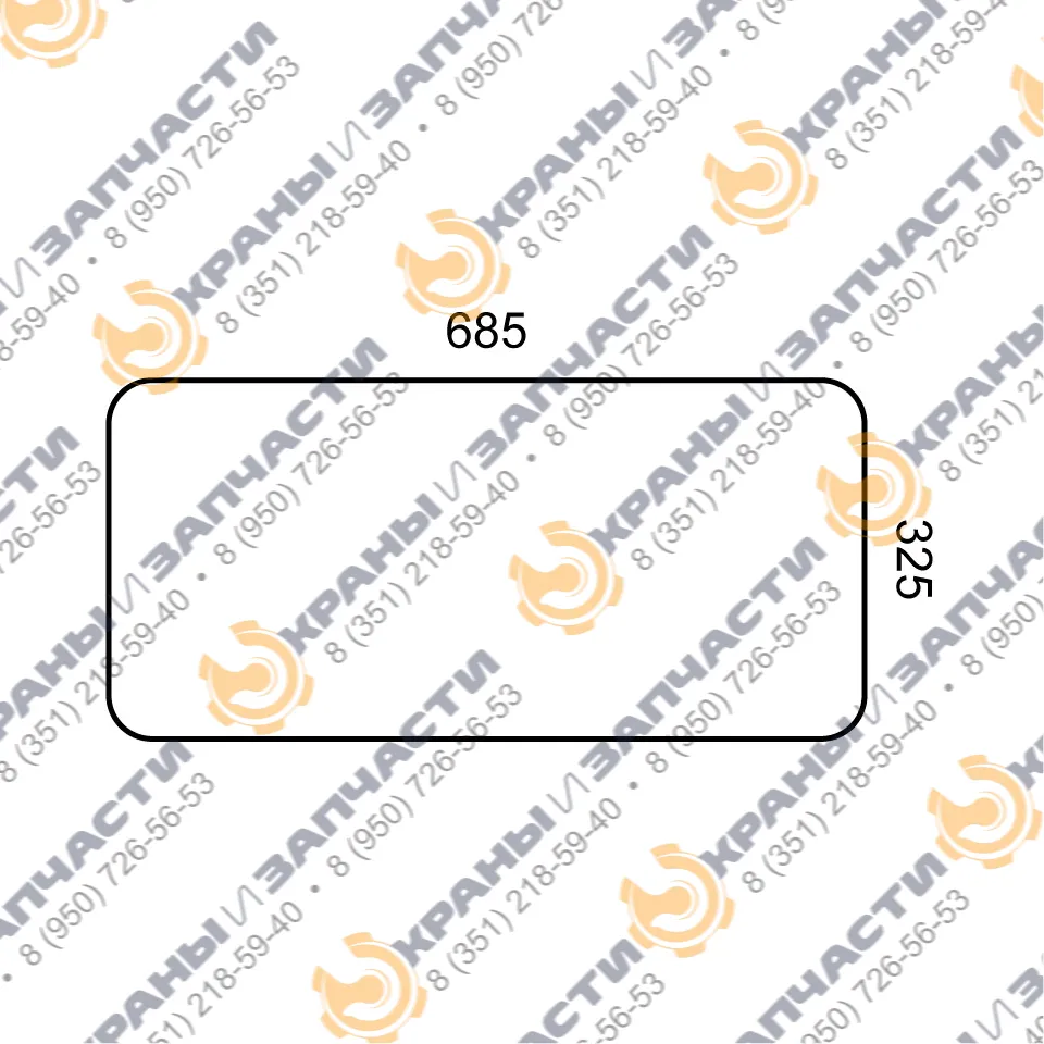 Чертеж Стекло кабины нижнее 95-5001011-02 685х325 трактора ТЛТ-100 Онежец 120