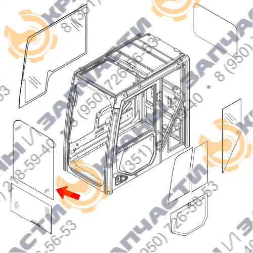 Стекло лобовое верхнее 2018 года 4865450 для экскаватора Caterpillar 323 2018 на Cat 330 GC