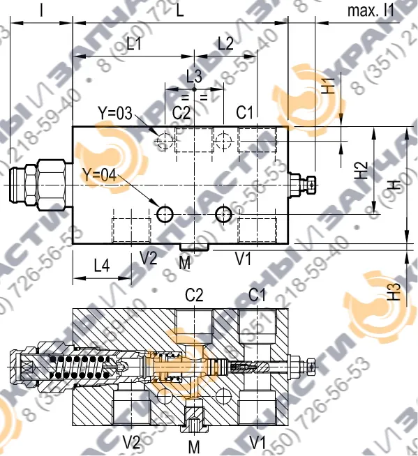 Чертеж Клапан Oil Control 08458513033500C