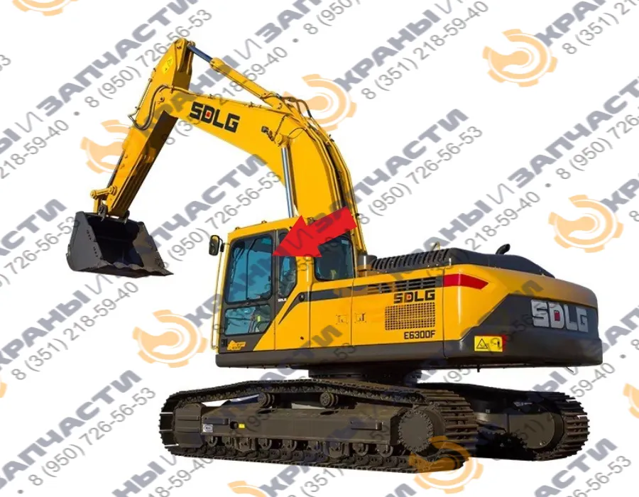 Стекло форточки SDLG 6300 закалённое (зона у заднего стекла)