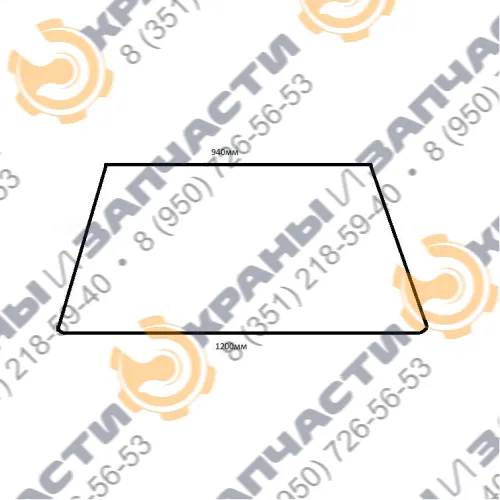 Лобовое нижнее стекло кабины башенного крана КБ-572 (лесопогрузчик) 1200х300мм