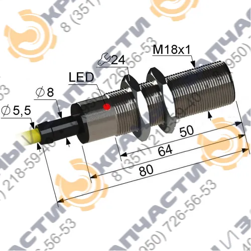 Индуктивный датчик PS2A-18M80-5B21-Z / ВБ2А.18М.80.5.2.1.Z  VB2A-18M80-5B21-Z